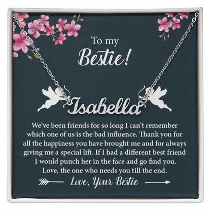 To My Bestie Personalized Custom Name Necklace For Best Friends