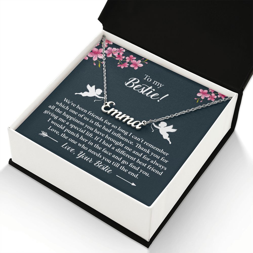 To My Bestie Personalized Custom Name Necklace For Best Friends
