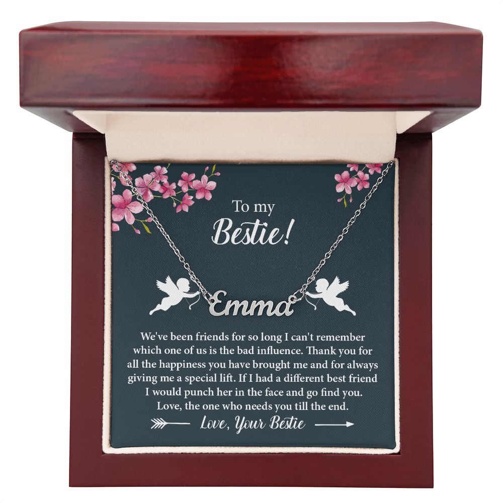 To My Bestie Personalized Custom Name Necklace For Best Friends