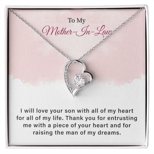 To My Mother-In-Law I Will Love Your Son With All Of My Heart For All Of My Life