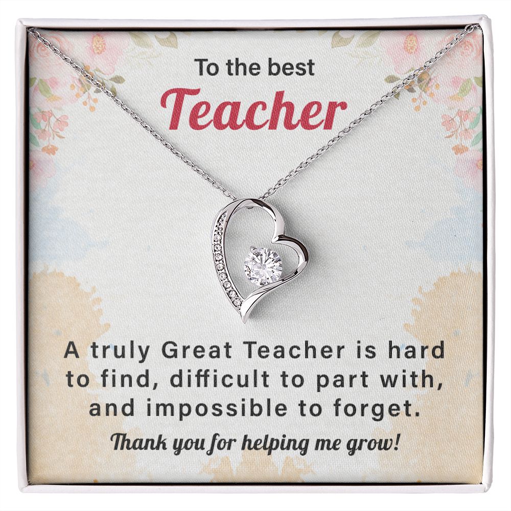 To the Best Teacher, A Truly Great Teacher is Hard to Find. Thank You for Helping Me Grow