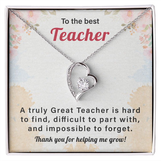To the Best Teacher, A Truly Great Teacher is Hard to Find. Thank You for Helping Me Grow