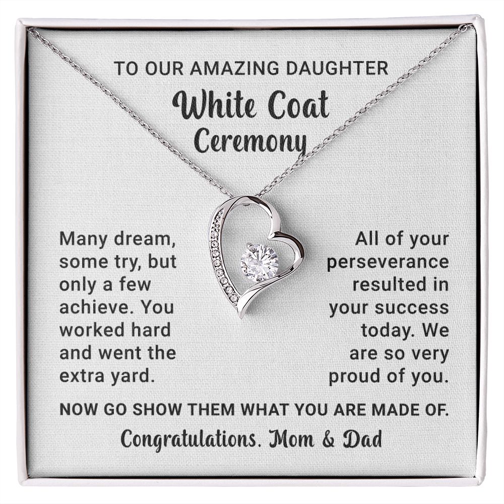 White Coat Ceremony Necklace Gift for Daughter From Parents