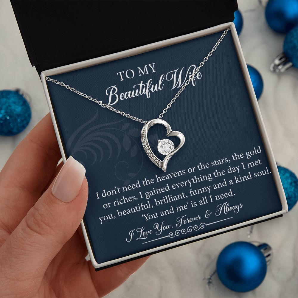 To My Wife Necklace From Husband With Lovely Message Card