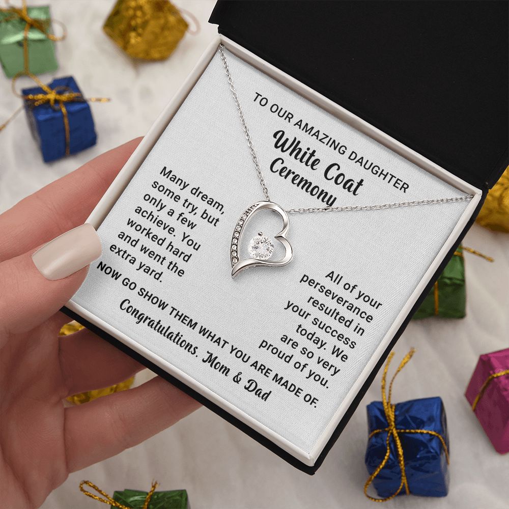 White Coat Ceremony Necklace Gift for Daughter From Parents