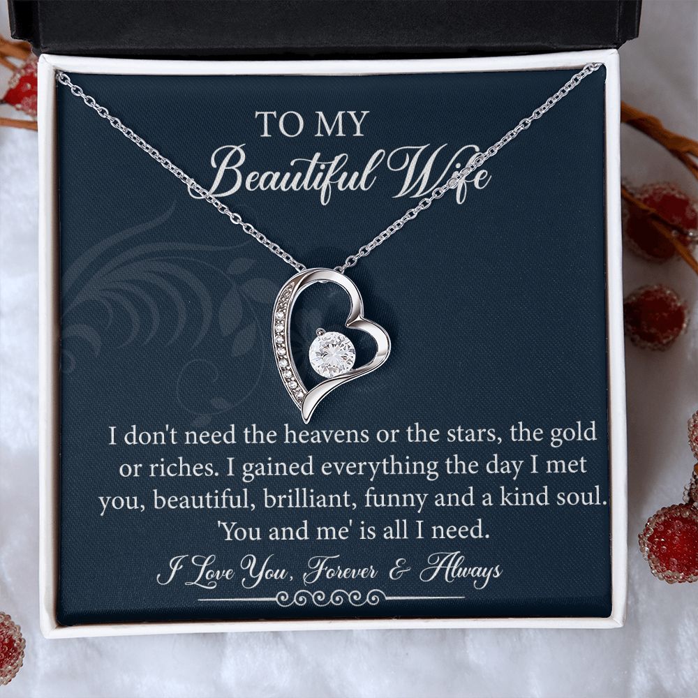 To My Wife Necklace From Husband With Lovely Message Card