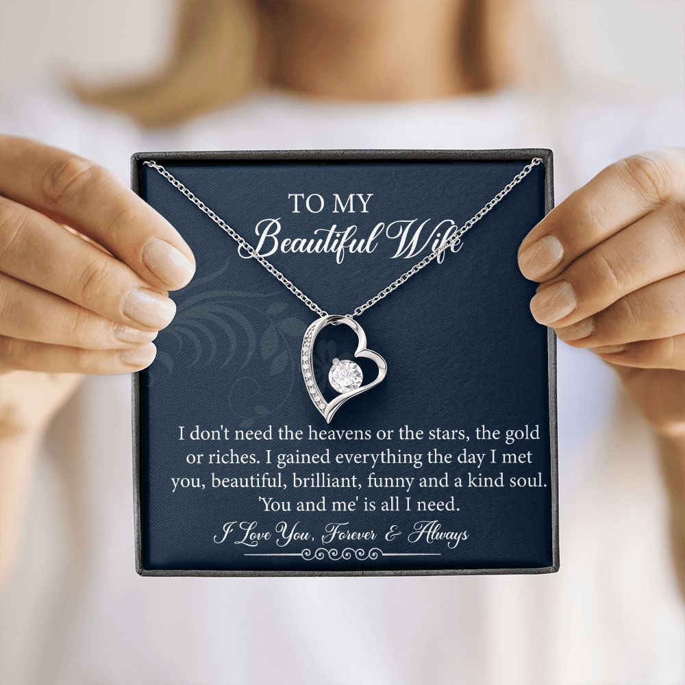 To My Wife Necklace From Husband With Lovely Message Card
