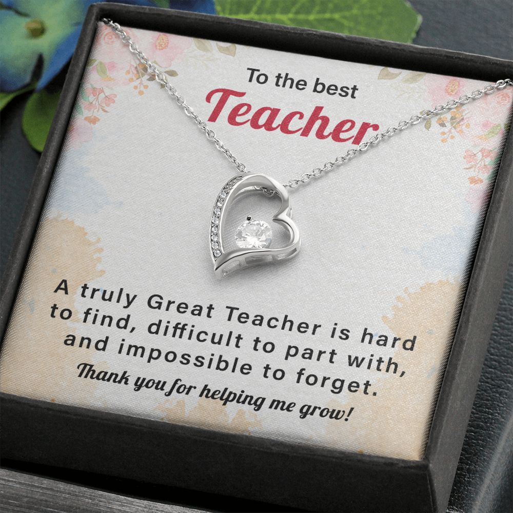 To the Best Teacher, A Truly Great Teacher is Hard to Find. Thank You for Helping Me Grow