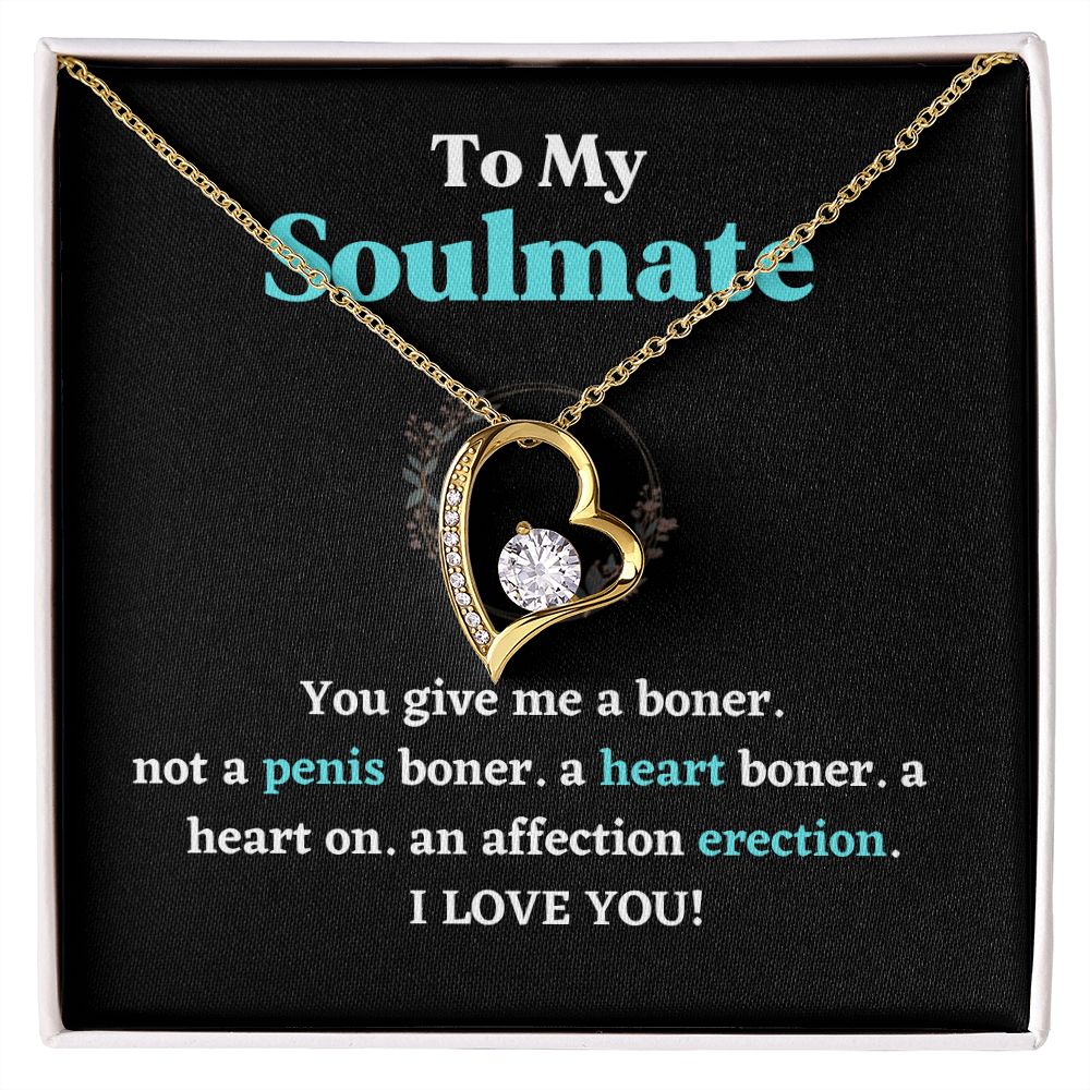 To My Soulmate To My You Give Me A Boner Not A Penis Boner A Heart Boner  I Love You Forever Lover Necklace Gifts For Soulmate From Husband