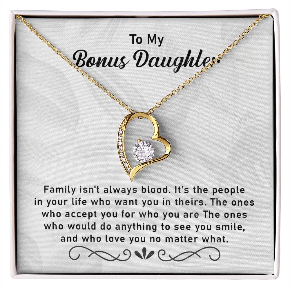 Bonus Daughter Necklace Gift – Family Isn't Always Blood Gift from Stepmom or Stepfather
