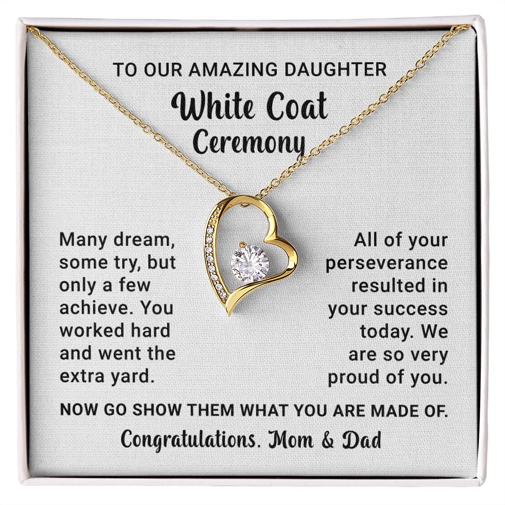 White Coat Ceremony Necklace Gift for Daughter From Parents