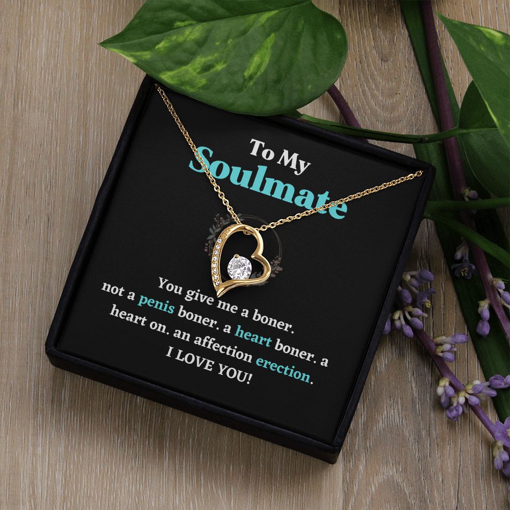 To My Soulmate To My You Give Me A Boner Not A Penis Boner A Heart Boner  I Love You Forever Lover Necklace Gifts For Soulmate From Husband