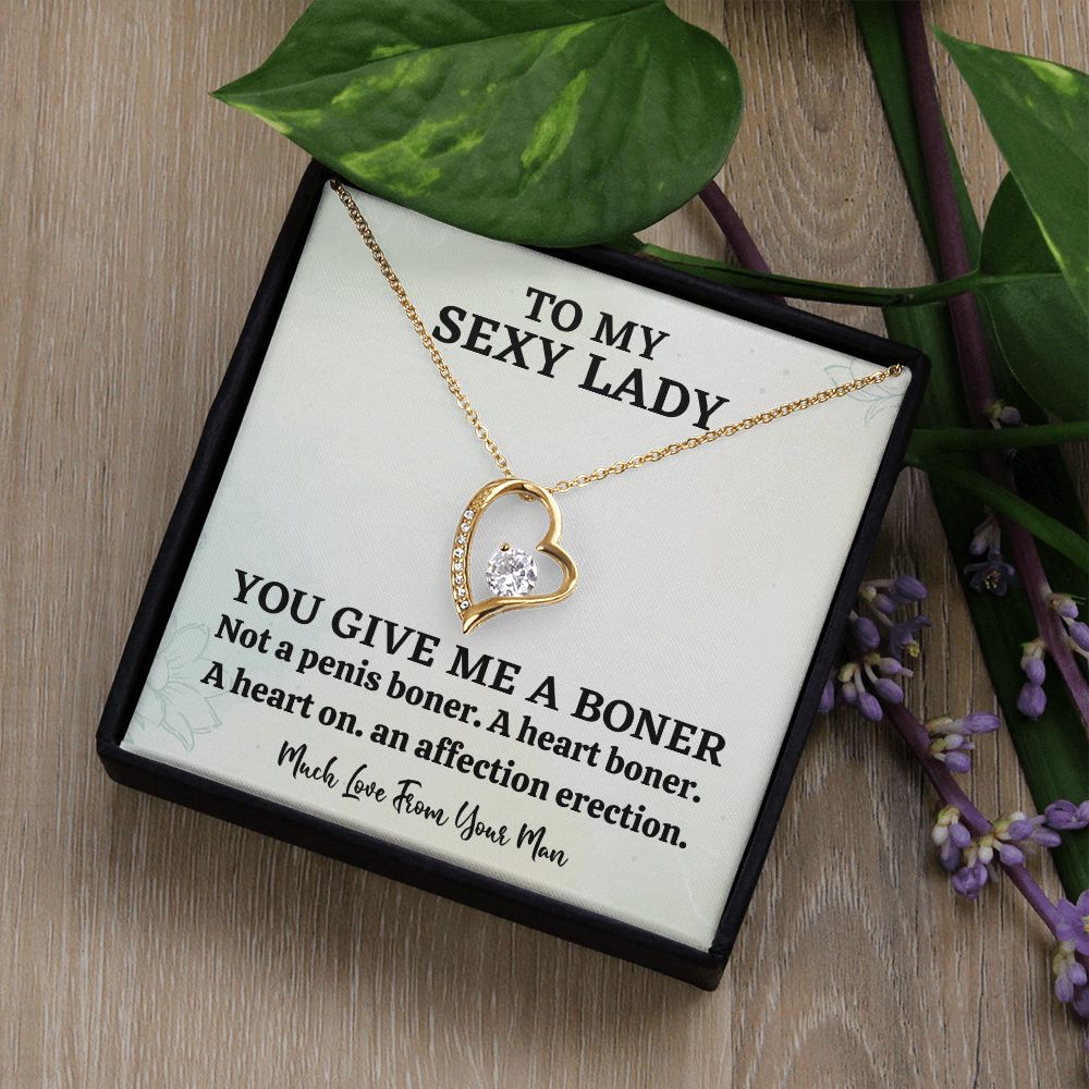 To My Sexy Lady You Give Me A Boner Not A Penis Boner A Heart Boner A Heat On An Affection On Erection Forever Love Necklace