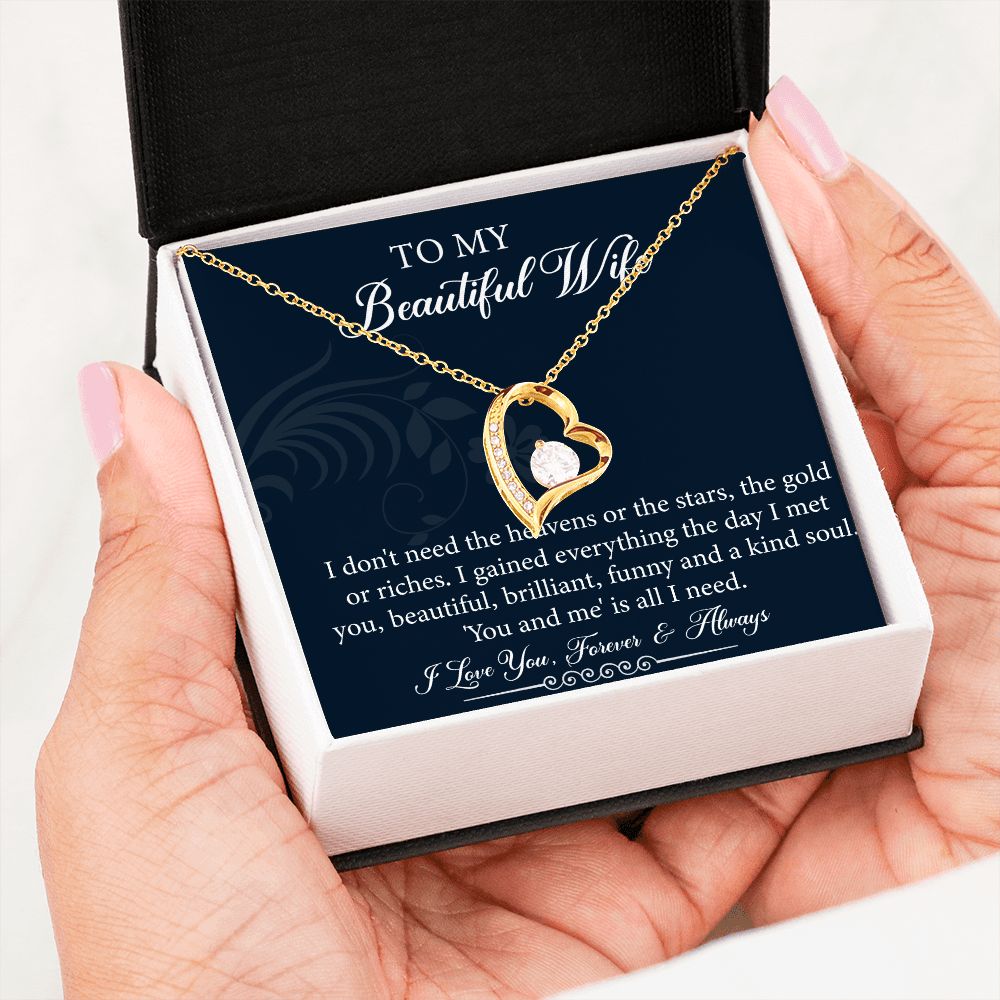 To My Wife Necklace From Husband With Lovely Message Card