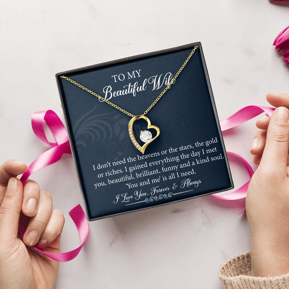 To My Wife Necklace From Husband With Lovely Message Card