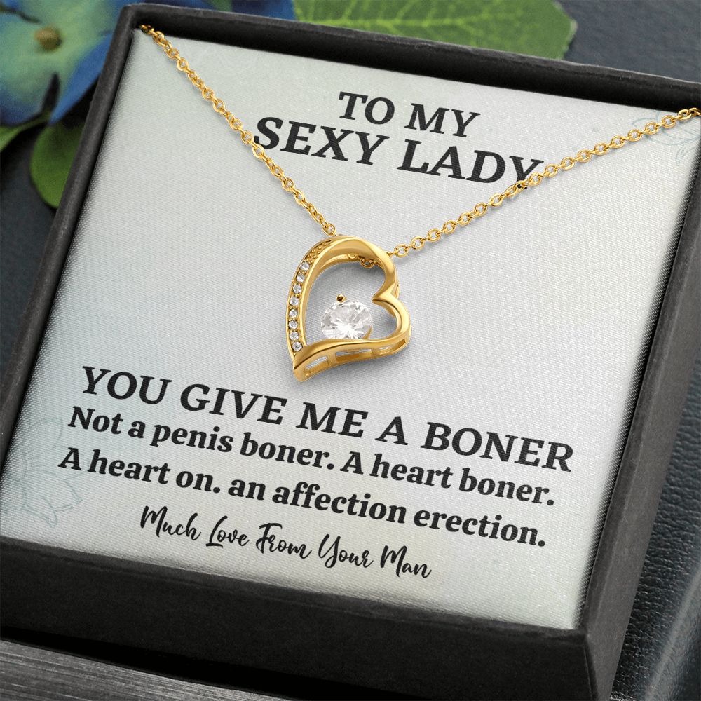 To My Sexy Lady You Give Me A Boner Not A Penis Boner A Heart Boner A Heat On An Affection On Erection Forever Love Necklace