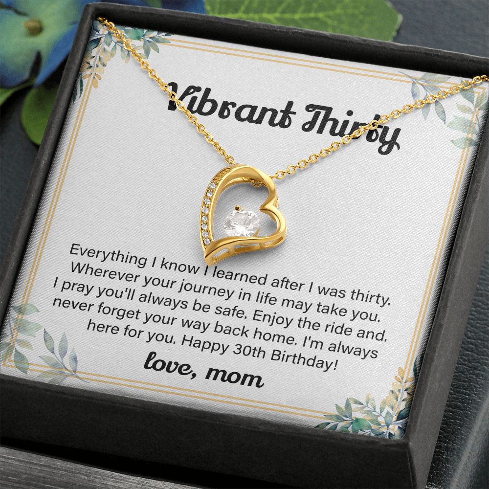 30th Birthday Necklace Gift for Daughter from Mom