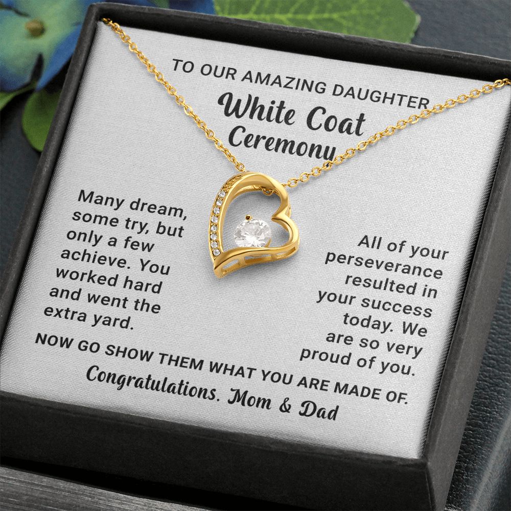 White Coat Ceremony Necklace Gift for Daughter From Parents