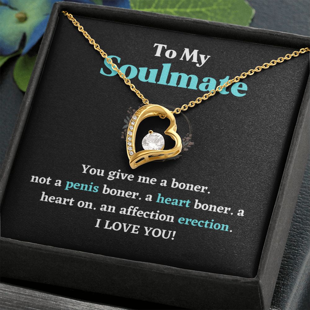To My Soulmate To My You Give Me A Boner Not A Penis Boner A Heart Boner  I Love You Forever Lover Necklace Gifts For Soulmate From Husband