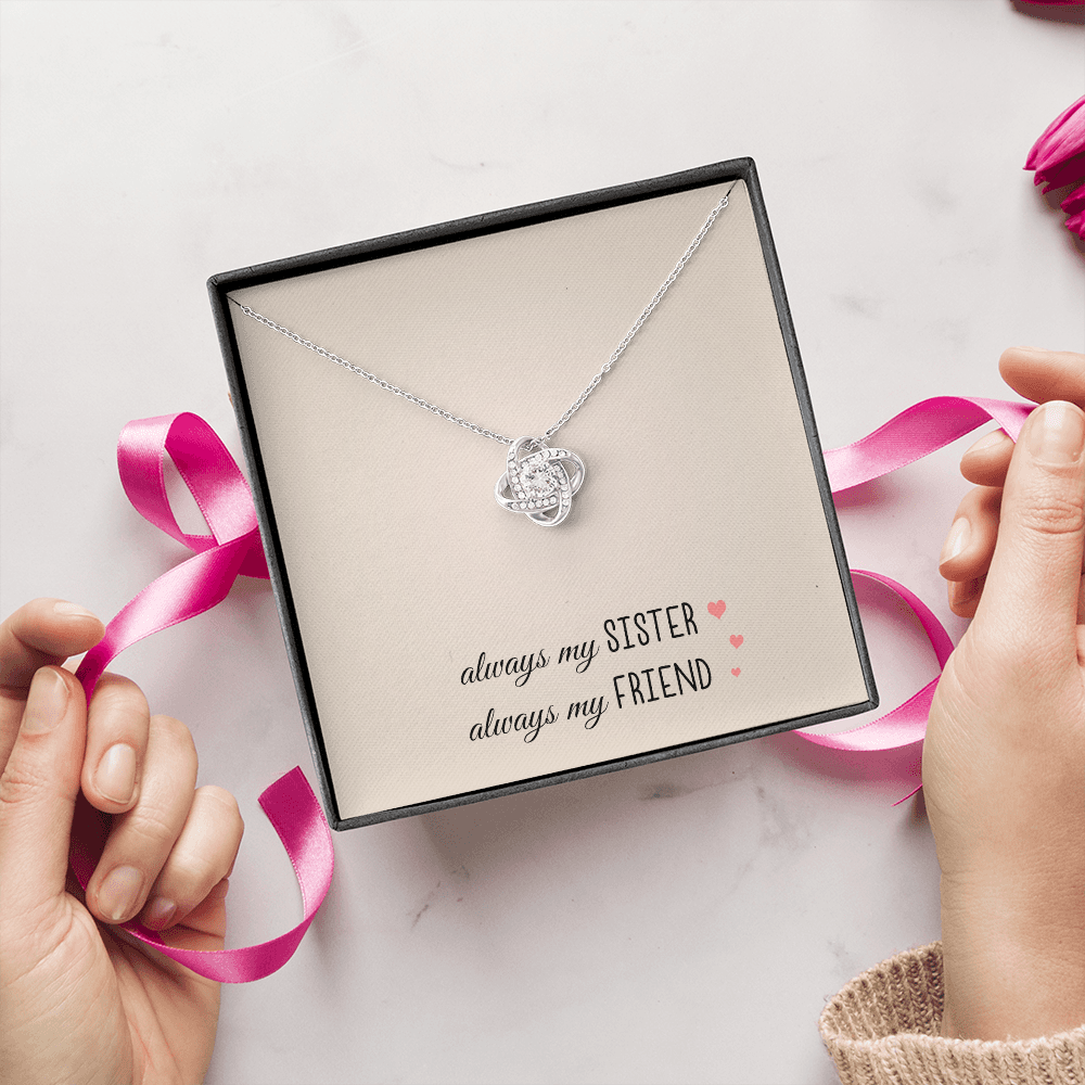 Sister Necklace Gift with Heartfelt Message Card