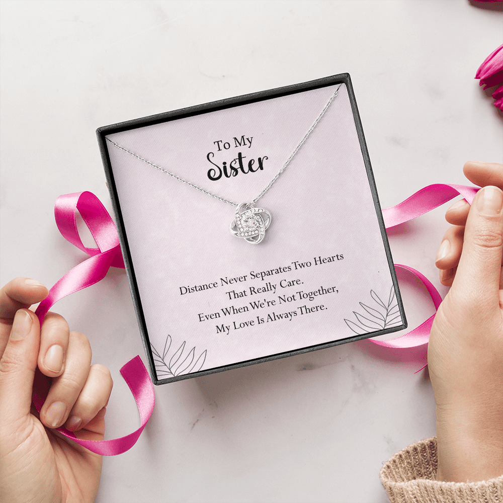 Sister Necklace Gift with Heartfelt Message Card for Long Distance Love