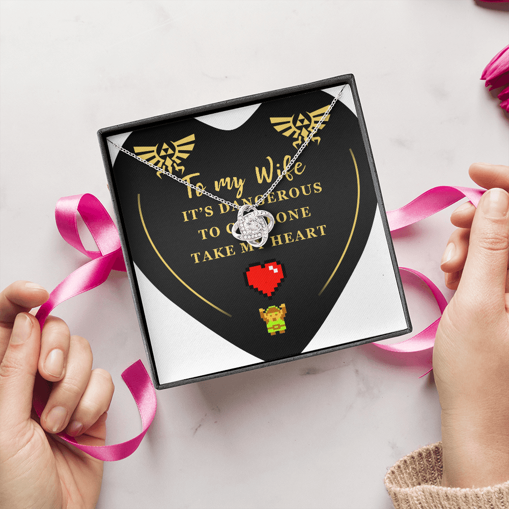Gamer Necklace Gift for Wife – Inspired Heart Jewelry with Message Card