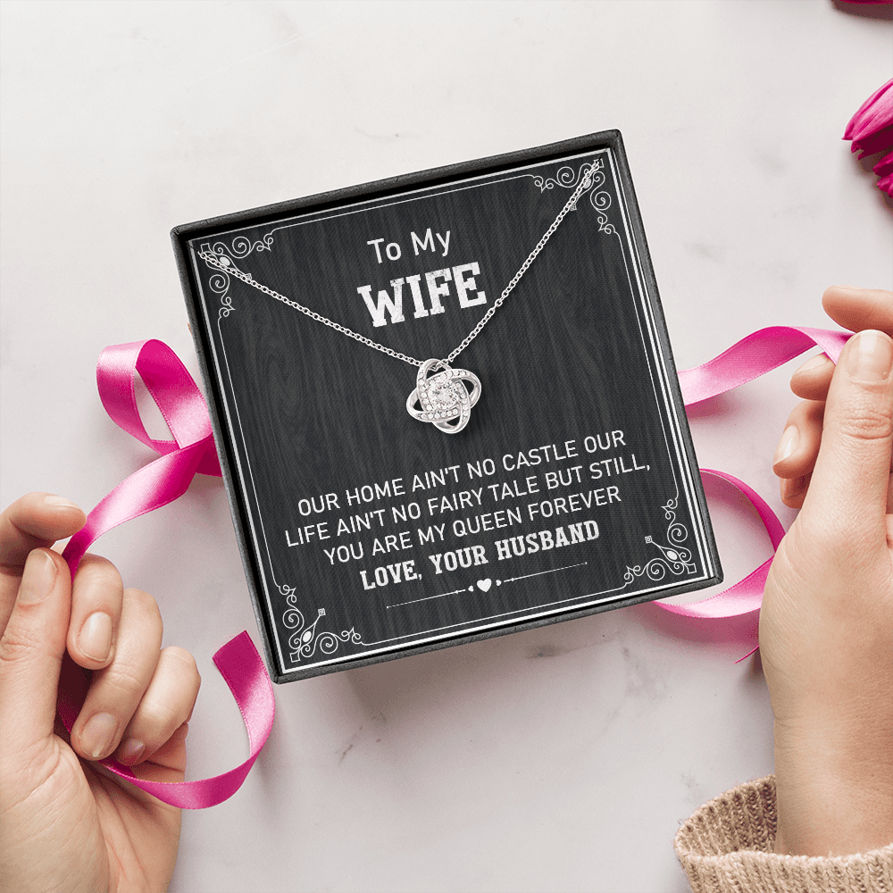 Wife Necklace Gift from Husband with Heartfelt Queen Message Card