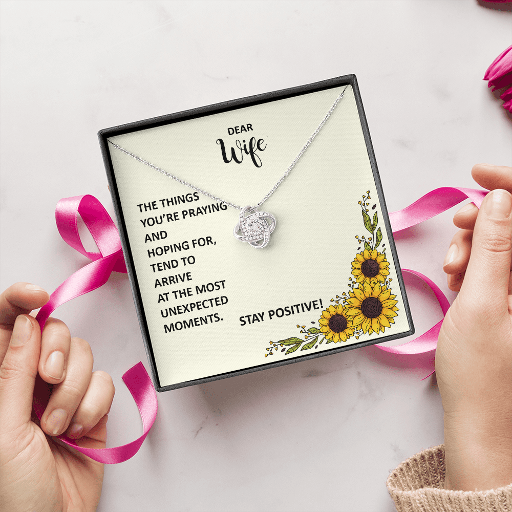 Inspirational Necklace Gift for Wife From Husband– Stay Positive