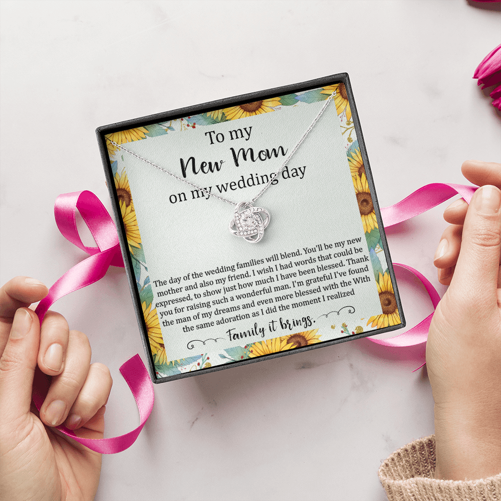 The New Mom Necklace Gift from Bride includes a Heartfelt Message Card