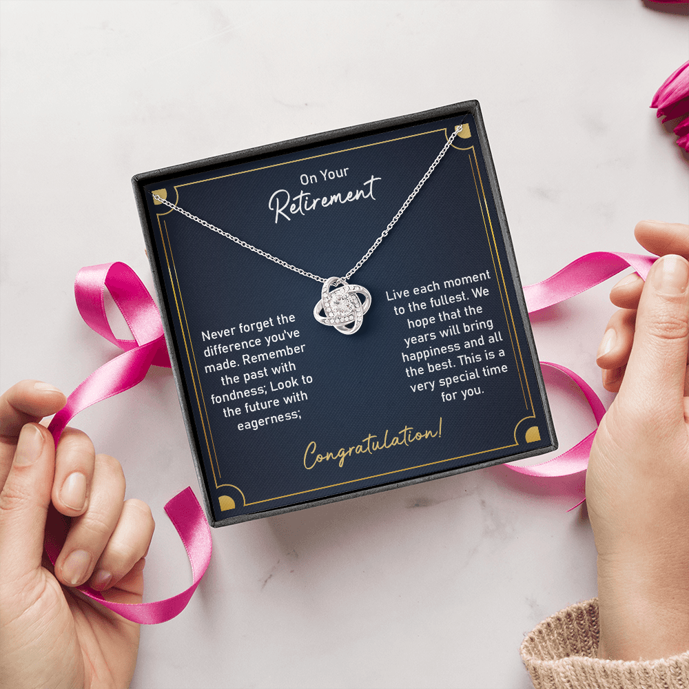 Retirement Necklace Gift for Women with Elegant Message Card