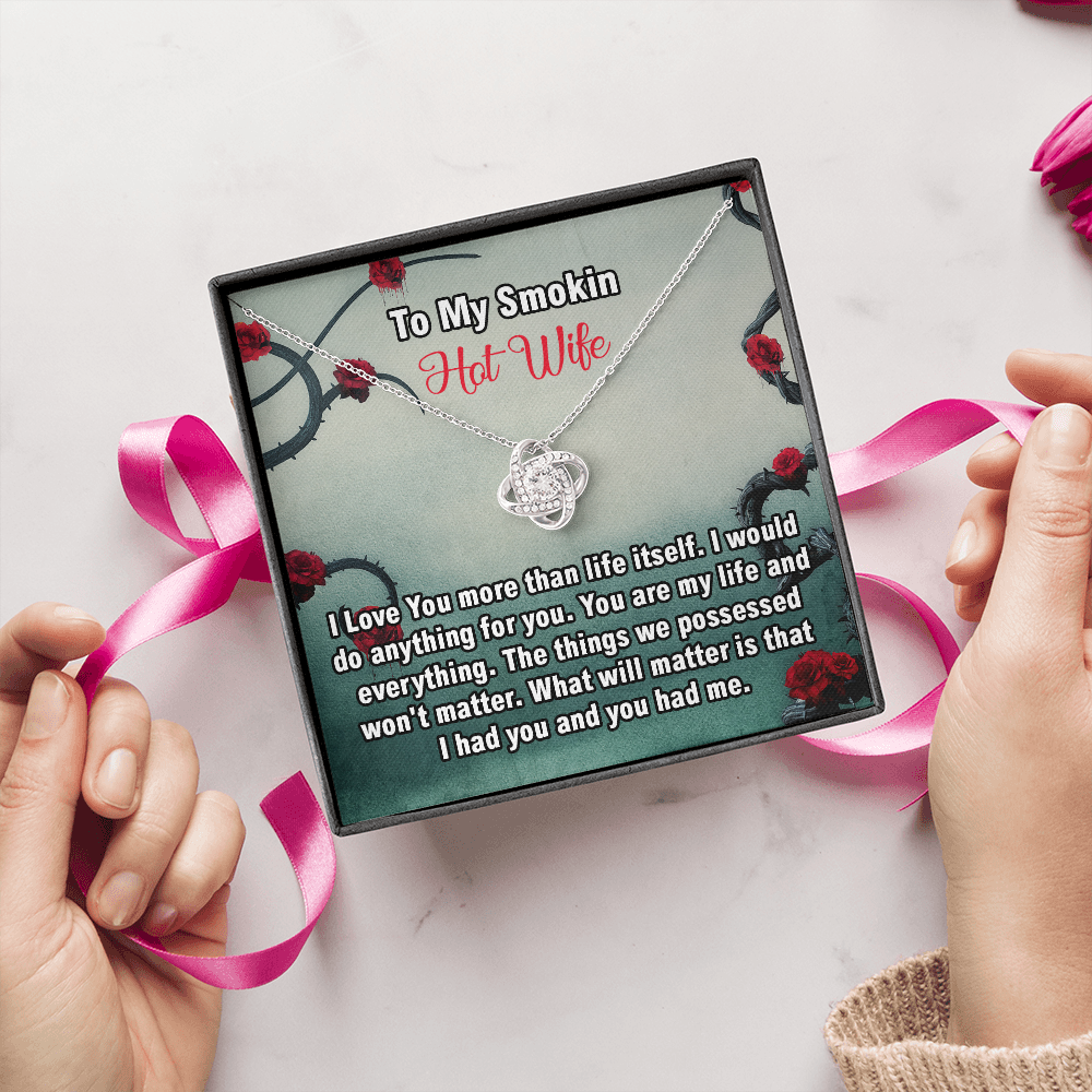 Hot Wife Necklace Gift from Husband with Romantic Message Card