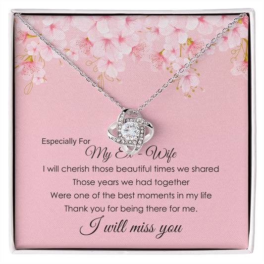 Especially for My Amazing EX-WifeLove Knot Neckless Hearts Apart but Always Connected: Dual Heartbeat Necklace for Your Ex-Wife