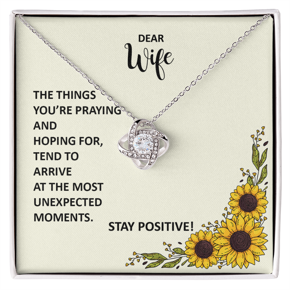 Inspirational Necklace Gift for Wife From Husband– Stay Positive