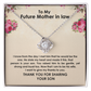 Future Mother in Law Necklace Gift from Bride with Heartfelt Card