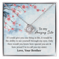 Sister Necklace Gift from Brother with Heartfelt Message Card