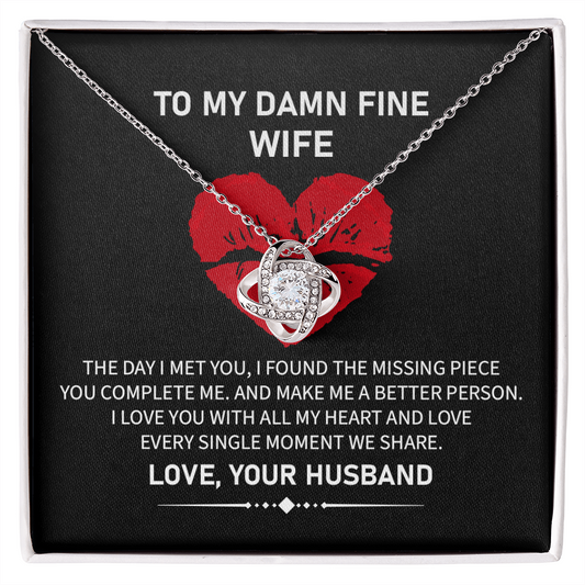 To My Damn Fine Wife Necklace For Women, Gifts For Wife Birthday Gifts From Husband, Made Romantic Gift For My Wife.