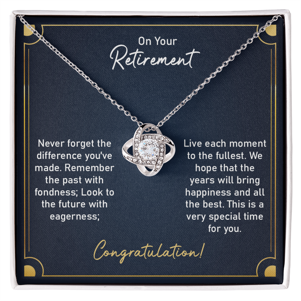 Retirement Necklace Gift for Women with Elegant Message Card