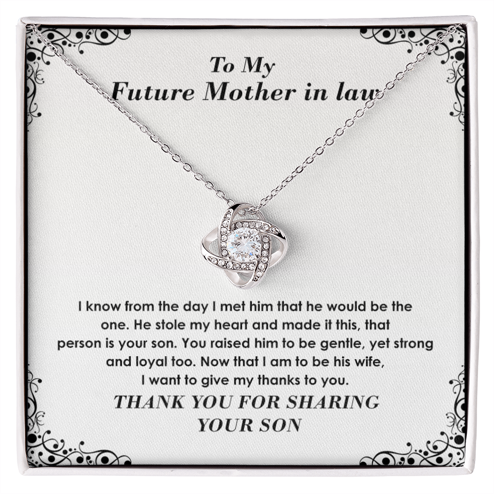 Future Mother-in-Law Necklace Gift from Bride with Heartfelt Message Card