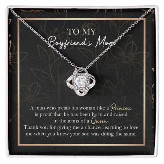 Boyfriend’s Mom Necklace Gift from Girlfriend with Heartfelt Message Card