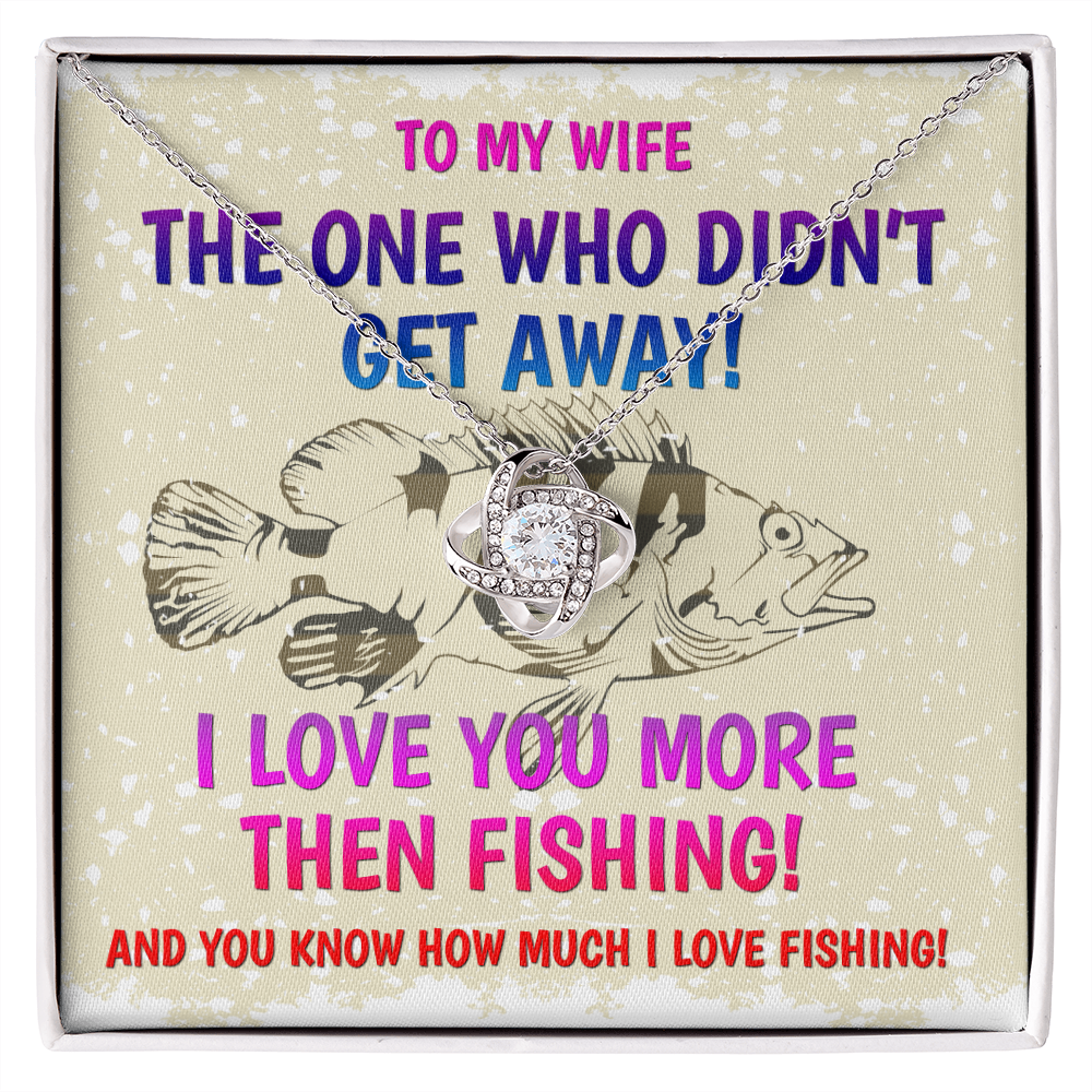 Funny Necklace Gift for Wife from Husband – I Love You More Than Fishing