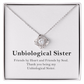 Unbiological Sister Necklace Gift – Friendship Jewelry with Message Card