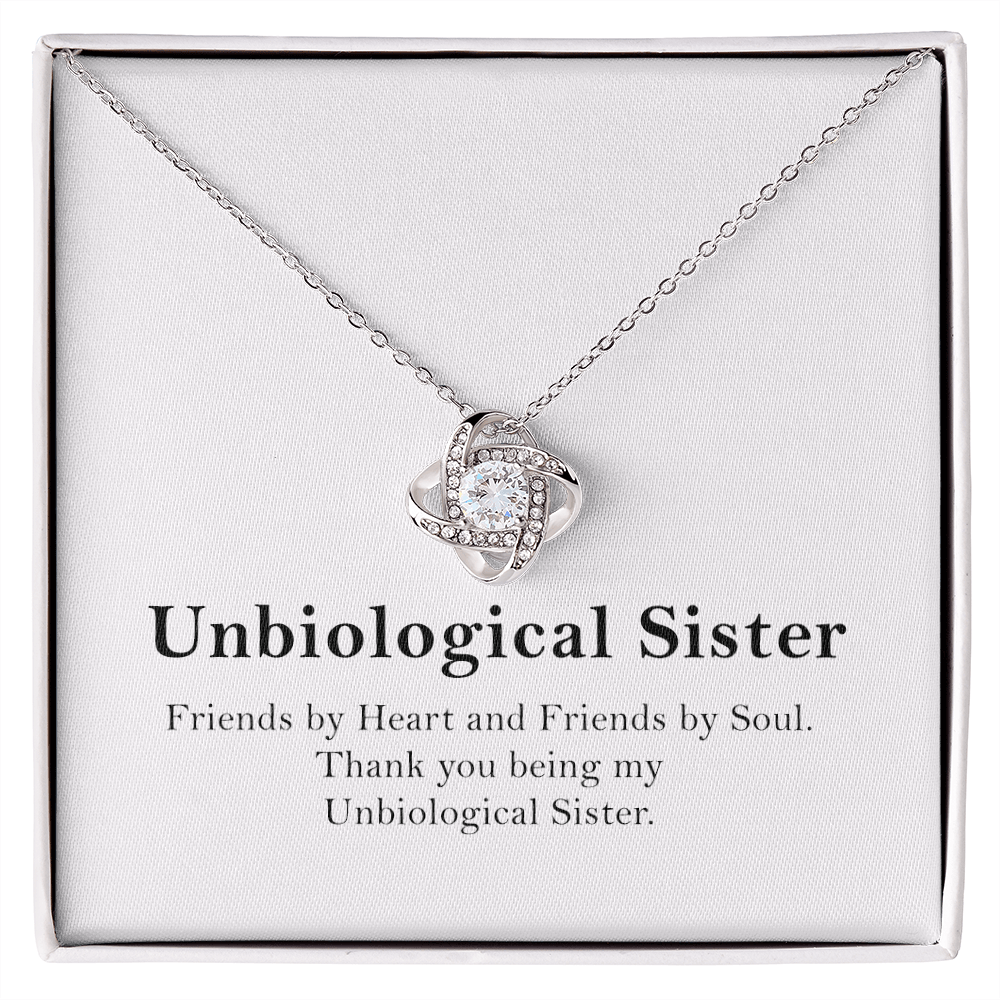 Unbiological Sister Necklace Gift – Friendship Jewelry with Message Card