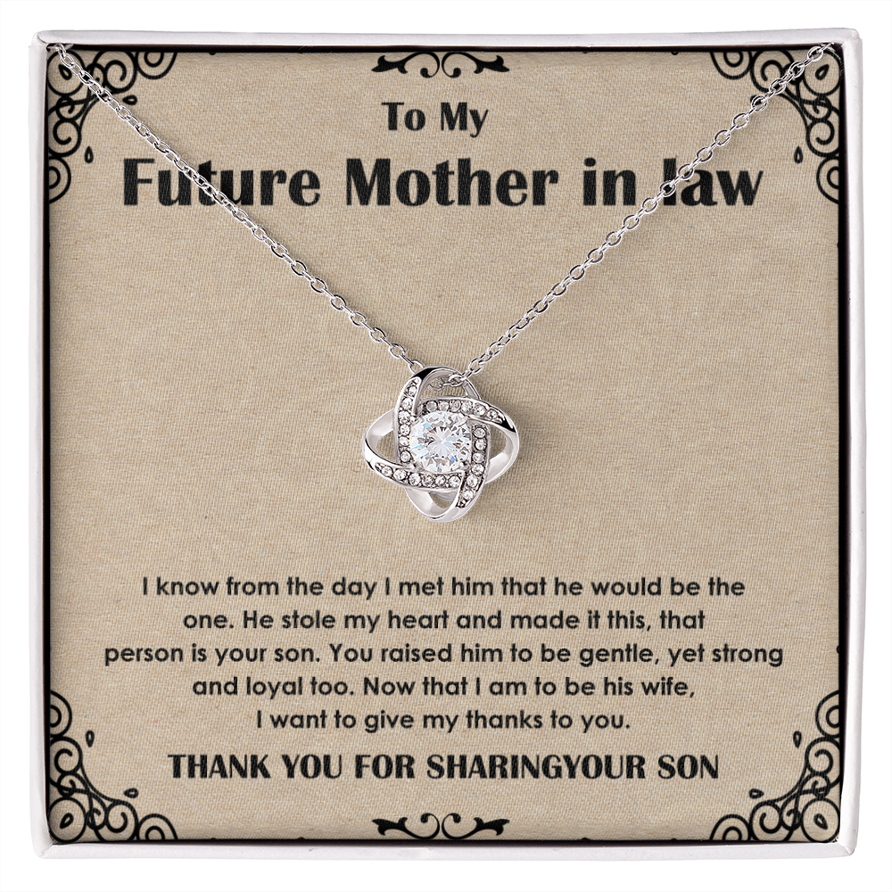 Future Mother-in-Law Necklace Gift from Bride with Heartfelt Message Card