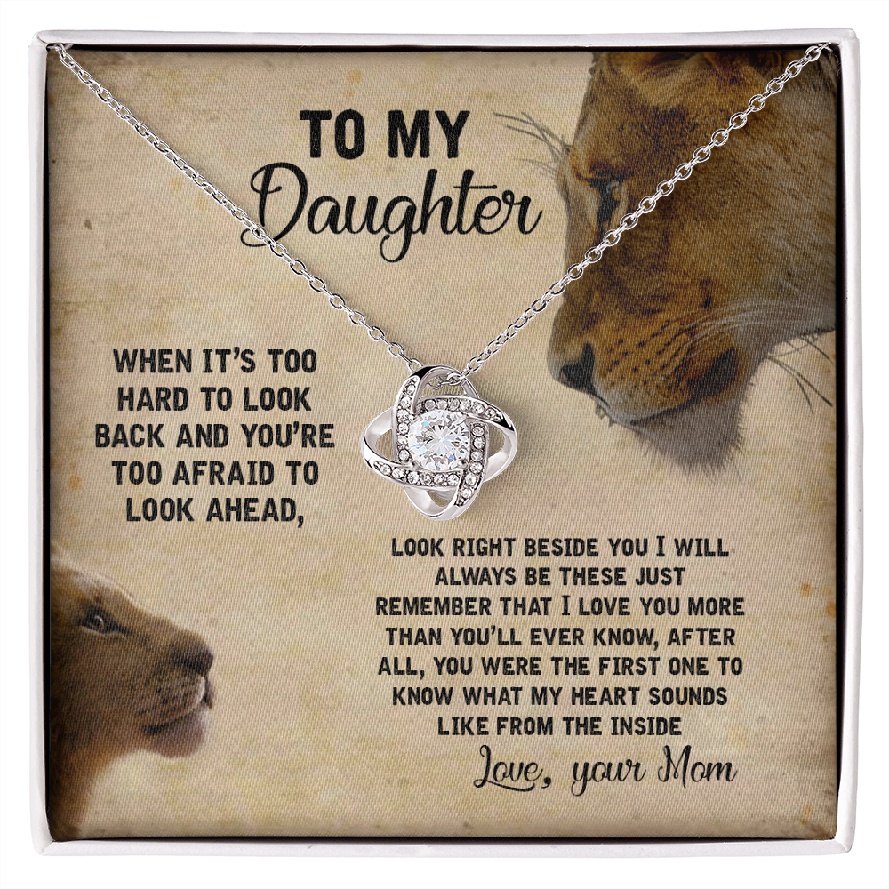 To My Daughter Necklace Gift from Mom – Lion Message Card