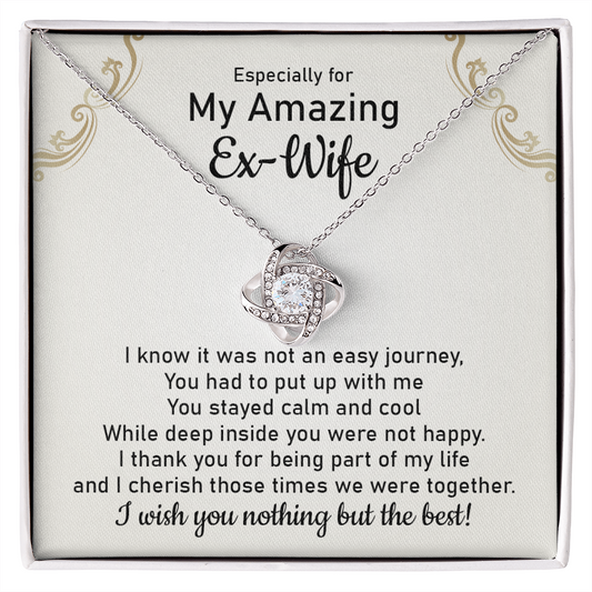 To My Especially Amazing Ex Wife Unbreakable Bonds: The Exquisite Love Knot Necklace – A Timeless Gift for Your Ex Wife or Girlfriend