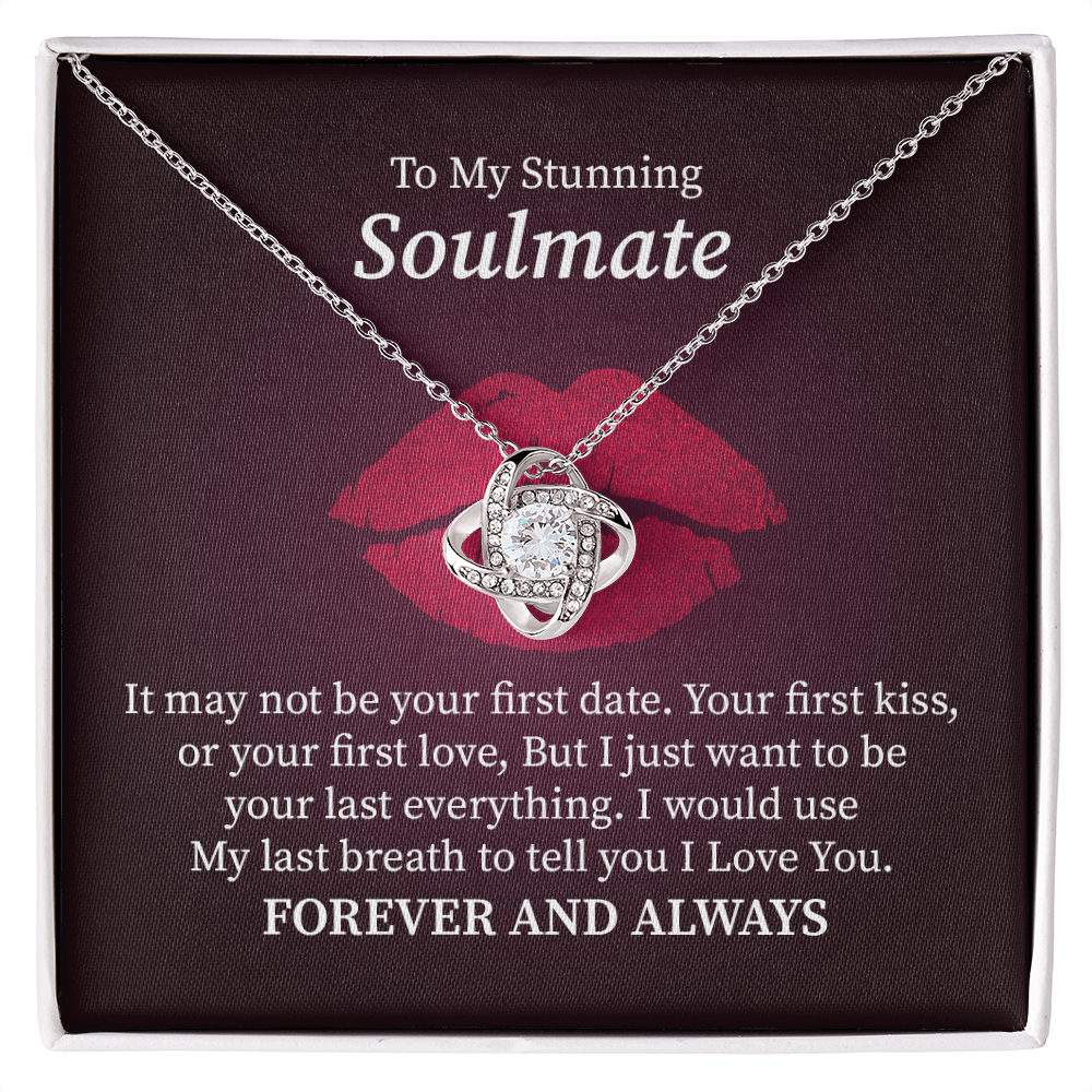 Soulmate Necklace Gift for Her with and Romantic Forever Message Card