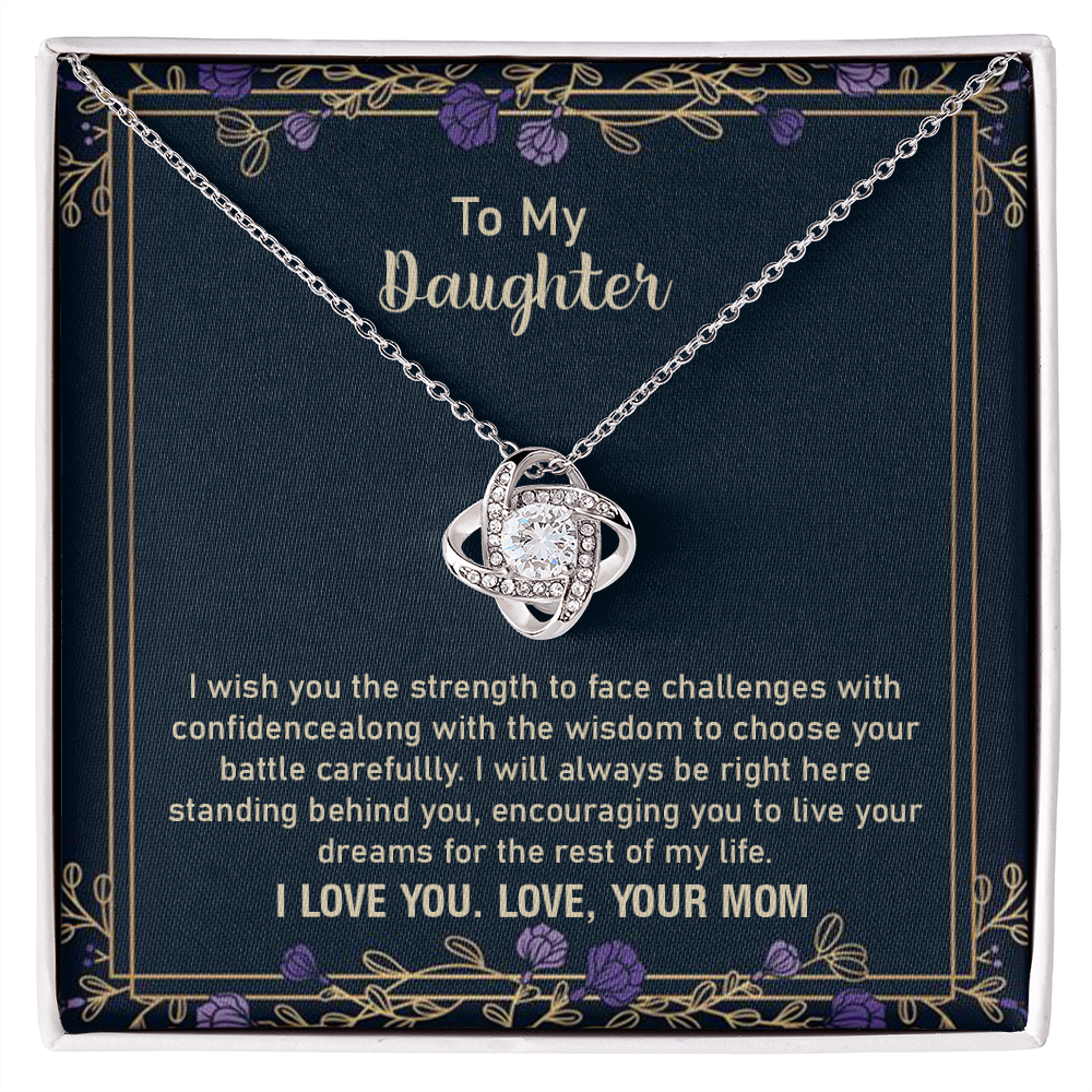 Daughter Necklace Gift from Mom – with Encouragement Message Card
