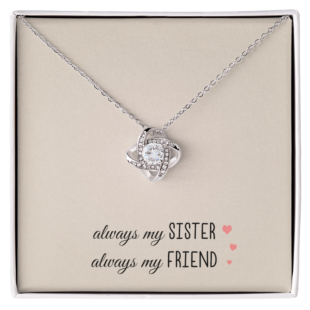 Sister Necklace Gift with Heartfelt Message Card