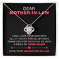Mother-in-Law Necklace Gift from Daughter-in-Law with Heartfelt Message