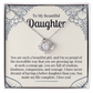 To My Beautiful Daughter Necklace Gift – Love Knot Pendant with Heartfelt Message Card
